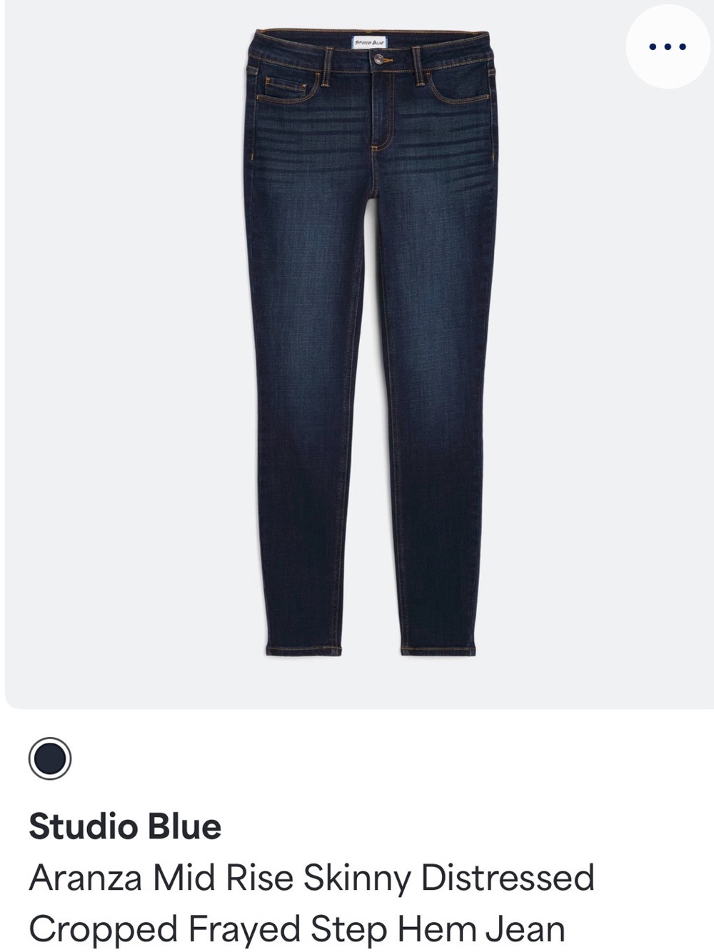 Studio Blue Dark Skinny Jeans with Subtle Distress